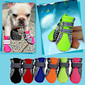 Miniatyrbilde 2 av 4: 4stk Pet Dog Sko Sklisikker såle e Mesh Straps Boots M Pink