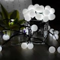 Miniatyrbillede 1 af 3: 50LED 7M Solar String Lights Udendørs, Hvid, 8 Modes Dæmpbare dekorationslys til havens soveværelse jul