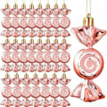 Miniatyrbild 1 av 5: 24 st Julgodisprydnader Candy Cane Julgran Plasthängande prydnader Pepparmyntsgodis Swirl Dekorationer
