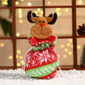 Miniatyrbilde 3 av 5: 3 stk julegodteripose strikket snøring Gaveposer Julenissen Snowman Gjenbrukbar pose Kaffebønneoppbevaringspose Eplepose