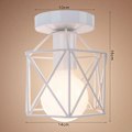 Miniatyrbillede 5 af 5: Metal Firkantet bur Loftslampe til Stue Soveværelse Cafe Bar Hvid - Hvid