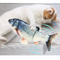 Miniatyrbilde 3 av 4: Morsom elektrisk fisk katt fisk usb-lading kjæledyr leketøy sving hale fisk hoppende fisk plysj katt leke simulering fisk (3 crucian),