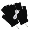 Miniatyrbillede 1 af 4: Usb Opvarmede Handsker Vinter Udendørs Arbejde Termiske Håndvarmer Handsker Hel & Halv Finger Black