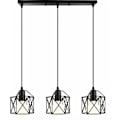 Miniatyrbilde 1 av 5: Lysekrone anheng Lampe Metallbur Moderne Taklampe E27 for soverom Stue Korridor Svart - rektangulær base - B