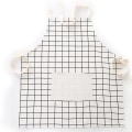 Miniatyrbillede 1 af 5: Bomuld Linned Forklæde Plaid Halter Forklæde Hjem Køkken Mellemlange Arbejdsforklæde (Hvid)