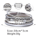 Pikkukuva 2 / 4: Boho Pearl Tree of Life magneettinen nahkarannekoru silver-2