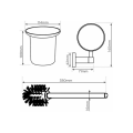 Miniatyrbillede 4 af 5: Toiletbørste med holder Toiletbørstebørsteholder frostet glas rustfrit stål vægmonteret børsteholder