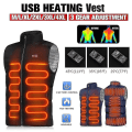Miniatyrbilde 2 av 5: 9 Steder Oppvarmet Vest Herre Dame Usb Oppvarmet Jakke XXL