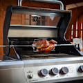 Miniatyrbilde 4 av 5: 117 cm grillspyd med 2 kjøttspyd og rustfri motor 220V grillspyd elektrisk grillspyd