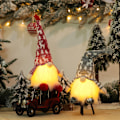 Pikkukuva 2 / 11: Christmas High Hat Dwarf Gnome för Doll Ornaments Belysning Söt tecknad Dwarf El Red - A