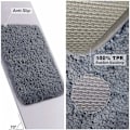 Miniatyrbillede 5 af 5: Bademåtte Absorberende skridsikker Ekstra tyk Badeværelsesbrusegulvmåtte Chenille Kan maskinvaskes (grå, 40_x_60_cm)