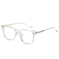 Pikkukuva 1 / 5: Lasikehyksen litteät linssit TR90 Frame Anti Blue Light muotilasit Rice Nail Unisex tasolasit (läpinäkyvä valkoinen C6)