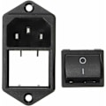 Miniatyrbillede 4 af 5: 10A 250V 3Pin Iec320 C14 Indgangsmodul Stiksikring med kontakt hanstikdåse 2 stk.