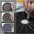 Miniatyrbillede 2 af 5: 8 stk 15 cm sort mandala kraftpapir rundt pap til maling af gør-det-selv-pap til kunstnermaler