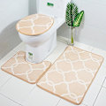 Pikkukuva 2 / 5: kuviollinen lattiamatto kylpyhuoneen lattiamatto kolmiosainen set Beige