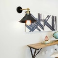 Miniatyrbilde 1 av 5: Metall Vegglampe Taklampe E27 Justerbar skjerm for stuekorridor Svart - Svart