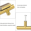 Miniatyrbilde 3 av 5: 10 STK Gylden aluminiumslegering skapdørhåndtak (hullavstand: 96MM)