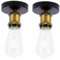 Miniatyrbilde 1 av 4: 2 STK Retro industriell stil metall taklampe E27 for soverom belysning Stue taklampe, messing - messing