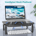 Miniatyrbild 4 av 5: Monitor Stand Riser Justerbar Laptop Stand Riser 3 Höjdjusterbar kontorsmaterial (svart)