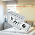 Miniatyrbild 5 av 5: Projektionsväckarklocka för sovrum med termometer Hygrometer Led-tak Projektklocka Digital dimbar display med U