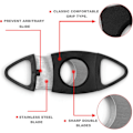 Miniatyrbillede 4 af 5: Pocket cigar cutter fra dobbelt plade af sort rustfrit stål (par)