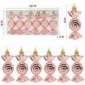 Miniatyrbild 5 av 5: 24 st Julgodisprydnader Candy Cane Julgran Plasthängande prydnader Pepparmyntsgodis Swirl Dekorationer