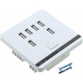 Miniatyrbilde 1 av 5: Port USB Vegglader Power Strip, 3,4A ladesenter Vegguttak Strømuttak Panelbryter for telefoner, nettbrett og Au