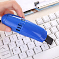 Miniatyrbillede 8 af 10: USB Mini Computer Keyboard Støvsuger Støvrensningssæt Håndholdt tastatur børsteenhed til PC Bærbar bærbar Dark Blue