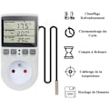 Miniatyrbilde 2 av 5: 220V digital temperaturkontroller termostatuttak Varmekjøling med sonde, LCD temperaturkontrolluttak for