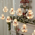 Miniatyrbilde 3 av 5: 10 LED Fairy Lights Baller Lysdekorasjon for juletre Hage Terrasse Balkong Juleball Light Plug-in Varm Whi