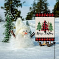 Pikkukuva 5 / 5: Merry Christmas Trees Puutarhalippu Punaiset ja mustat Buffalo-ruudulliset joulukuuset, 12×18 pystysuorat kaksipuoliset, pieni talvi