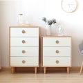Pikkukuva 3 / 5: Rottinkinen pyöreä puinen kahva koristeellinen kaappi Boho-huonekalut bleached 24pcs