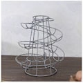 Miniatyrbillede 2 af 3: Spiral Æggedispenser Opbevaring Metal Jern Spiral Æggestativ Æggestativ Køkken 24x20x20cm Sort