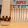 Miniatyrbillede 1 af 4: 30 Pack Natural Bamboo Charcoal Tandbørste Soft Travel
