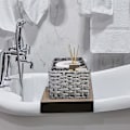 Miniatyrbillede 3 af 5: Toiletbakke tanklåg, flet-opbevaringskurv, sæt med 2 vandtæt arrangørkurv til badeværelse, Grå arrangørkurv til badeværelse