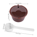 Miniatyrbillede 6 af 8: 2-delt Genanvendelig Kaffe Kapsel Filter af Fødevarekvalitet PP & 304 Rustfrit Stål (Brun)