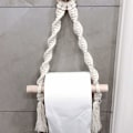 Miniatyrbillede 3 af 5: Toiletpapirholder, Vævet Macrame toiletrulleholder til toiletbadeværelse, Håndlavede hængeporte til badeværelset (krogfri)