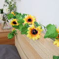 Miniatyrbillede 3 af 5: Solsikkeblomst Rattan Light 2m Solar Rattan Light Flower Light String Solar Solsikke Simulering Dekorativ Lys, til