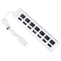 Miniatyrbild 1 av 5: (7 Port - Vit) Oberoende Switch Universal Keyboard Mus USB Interface Splitter