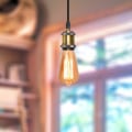 Miniatyrbilde 1 av 5: E27 Retro Metal Anheng Lysekrone for soverom Spisestue Bar Bronse - Svart