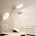Miniatyrbillede 4 af 5: Børneklemmelampe Læselys Dæmpbar LED-lamper Clips Sengelampe Børnebordslampe med fleksibel hals USB genopladelig