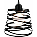 Miniatyrbillede 4 af 5: Creative Pendel Lysekrone Lampe Metalskærm 20cm E27 til Stue Soveværelse Bar Sort - Sort