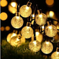 Miniatyrbilde 1 av 4: 20 LED Solar Hage String Lights Utendørs Crystal Ball String Lights, Hage, Jul (varm hvit)