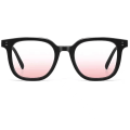 Miniatyrbillede 2 af 4: Solid sort stel med Blush Lens Clear Large Frame Flad Lens Powder Solbriller (Black Frame Blush),