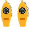 Miniatyrbilde 1 av 5: 4 i 1 Multifunksjon Survival Whistle Compass Forstørrelsesglass Whistle Emergency Survival Tool for Camping Vandring Jakt 2stk