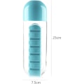 Miniatyrbilde 4 av 5: 2-i-1 bærbar pilleboks/flaske - 600 ml (gul)
