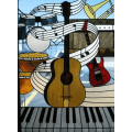 Miniatyrbilde 1 av 5: Diamond Painting Guitar, Diy Crystal Diamond Paintings Painting by Numbers Diamond Painting Full Screen Mosaic Pictures Rhinestone Brodery Cross St