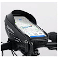 Miniatyrbillede 1 af 5: Cykeltaske Hard Shell Styrtaske Touch Screen Mobiltelefontaske Vandtæt taske Mountainbiketaske (sort) -