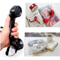 Miniatyrbild 1 av 5: Mobiltelefon lur telefon extern mikrofon retro black