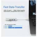 Pikkukuva 4 / 5: USB C - Gigabit Ethernet -sovitin USB C - USB 3.0 10/100/1000 RJ 45 LAN -verkkosovitinkaapeli, tukee Windows 8/7/10